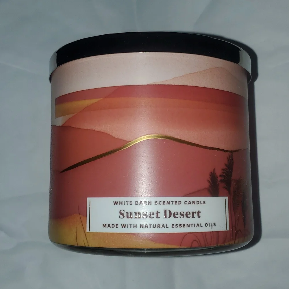 2 X Bath & Body Works White Barn Sunset Desert 3 Wick Candle Candles - Picture 3 of 12